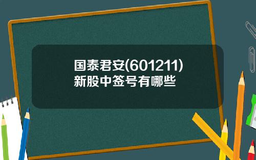 国泰君安(601211)新股中签号有哪些