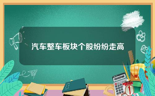 汽车整车板块个股纷纷走高