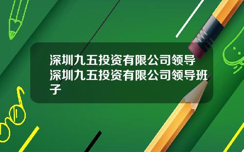 深圳九五投资有限公司领导深圳九五投资有限公司领导班子