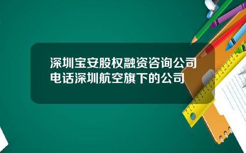 深圳宝安股权融资咨询公司电话深圳航空旗下的公司