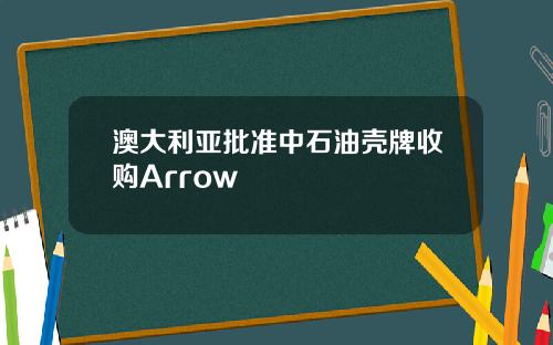 澳大利亚批准中石油壳牌收购Arrow