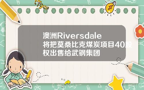 澳洲Riversdale将把莫桑比克煤炭项目40股权出售给武钢集团