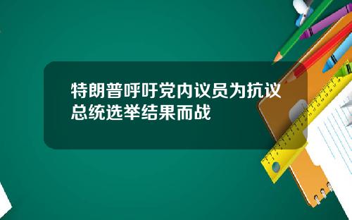 特朗普呼吁党内议员为抗议总统选举结果而战