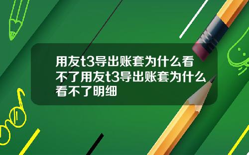 用友t3导出账套为什么看不了用友t3导出账套为什么看不了明细