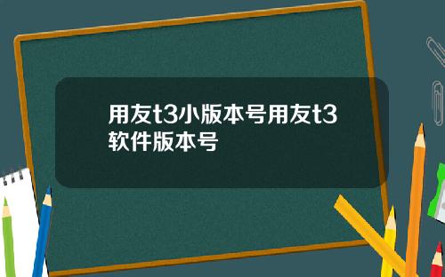 用友t3小版本号用友t3软件版本号