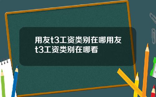 用友t3工资类别在哪用友t3工资类别在哪看