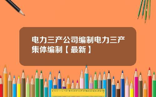 电力三产公司编制电力三产集体编制【最新】