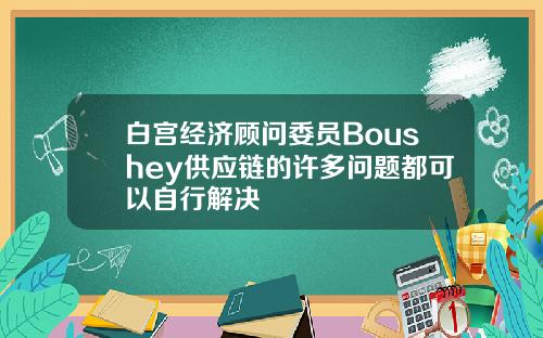 白宫经济顾问委员Boushey供应链的许多问题都可以自行解决