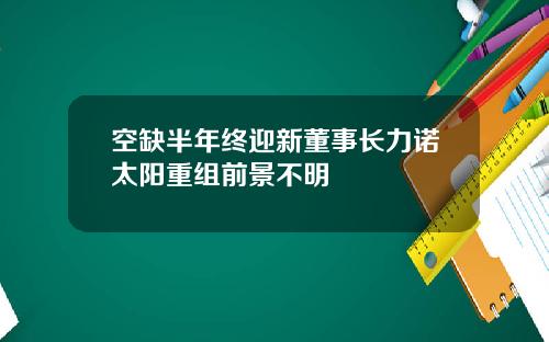 空缺半年终迎新董事长力诺太阳重组前景不明