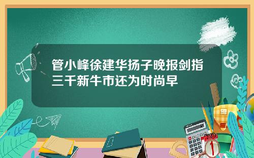 管小峰徐建华扬子晚报剑指三千新牛市还为时尚早