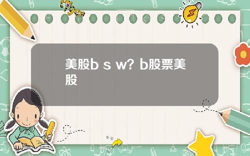 美股b s w？b股票美股