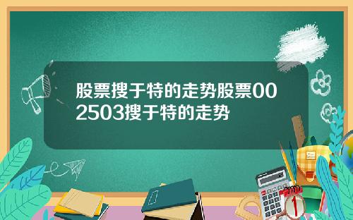 股票搜于特的走势股票002503搜于特的走势