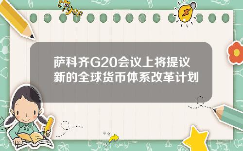 萨科齐G20会议上将提议新的全球货币体系改革计划