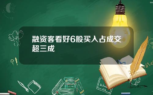 融资客看好6股买入占成交超三成