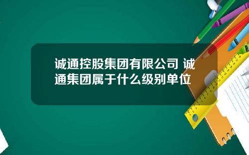 诚通控股集团有限公司 诚通集团属于什么级别单位