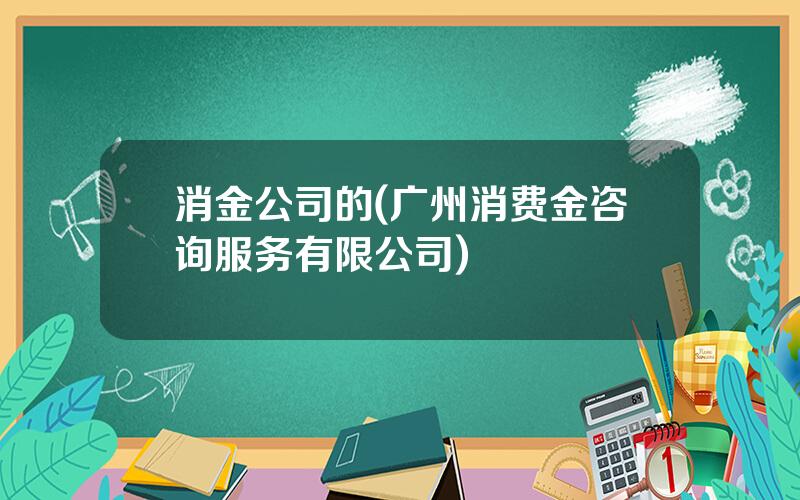 消金公司的(广州消费金咨询服务有限公司)