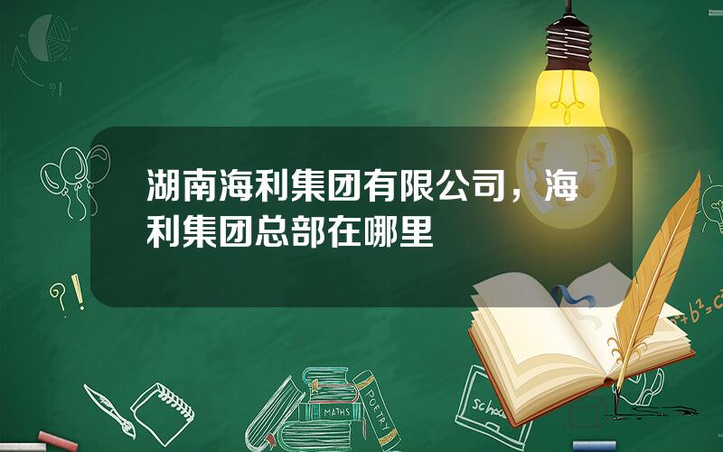 湖南海利集团有限公司，海利集团总部在哪里