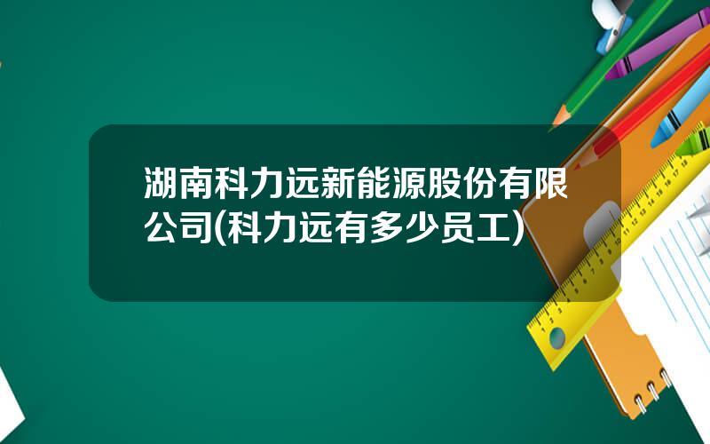 湖南科力远新能源股份有限公司(科力远有多少员工)