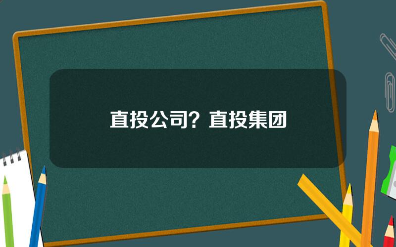 直投公司？直投集团