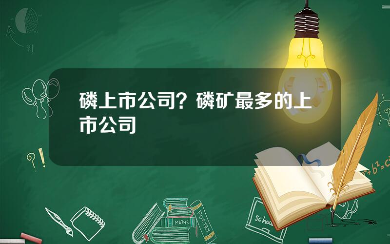 磷上市公司？磷矿最多的上市公司