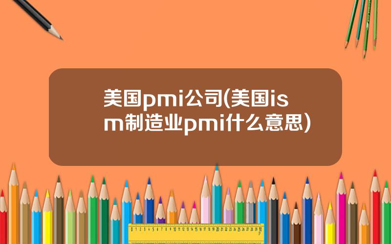 美国pmi公司(美国ism制造业pmi什么意思)