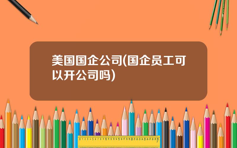 美国国企公司(国企员工可以开公司吗)