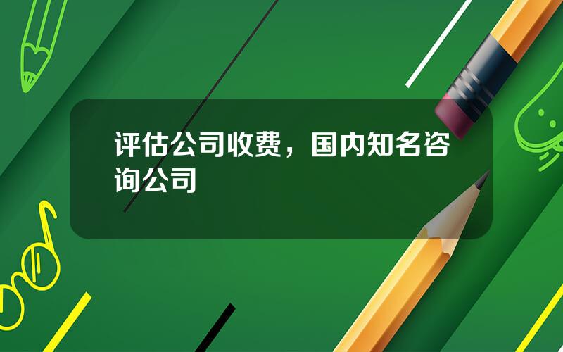 评估公司收费，国内知名咨询公司