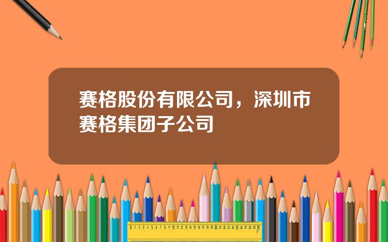 赛格股份有限公司，深圳市赛格集团子公司